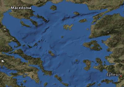 Satellite image of the places in 1 Timothy