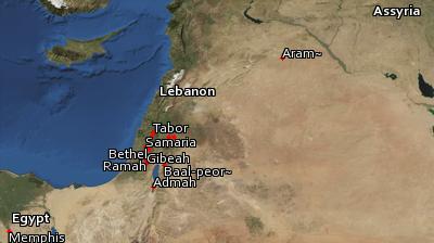 Satellite image of the places in Hosea
