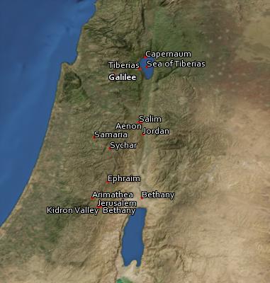 Satellite image of the places in John