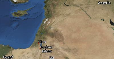 Satellite image of the places in Lamentations