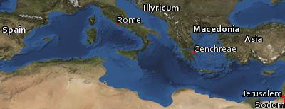 Satellite image of the places in Romans