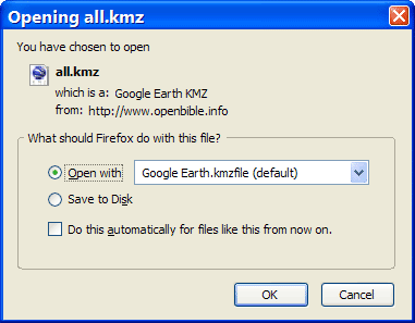 Firefox or another browser prompts you to open or download the file. Open it.