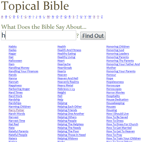 Visit the topical Bible