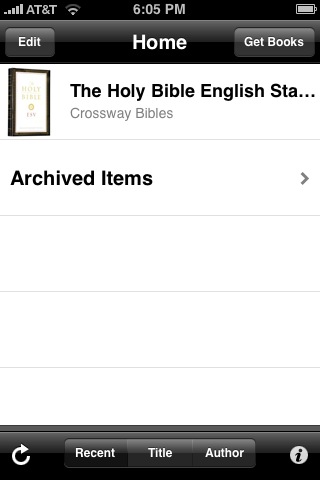 The ESV shows up in the list of available books.