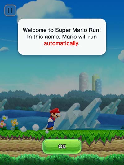 Mario runs automatically.