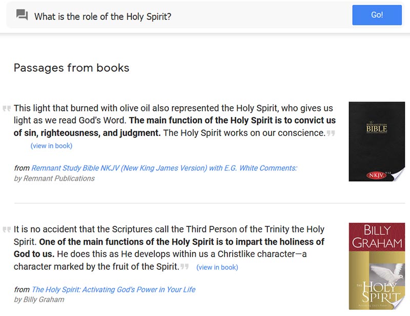 Answers to 'What is the role of the Holy Spirit' include responses from an NKJV study Bible and Billy Graham.