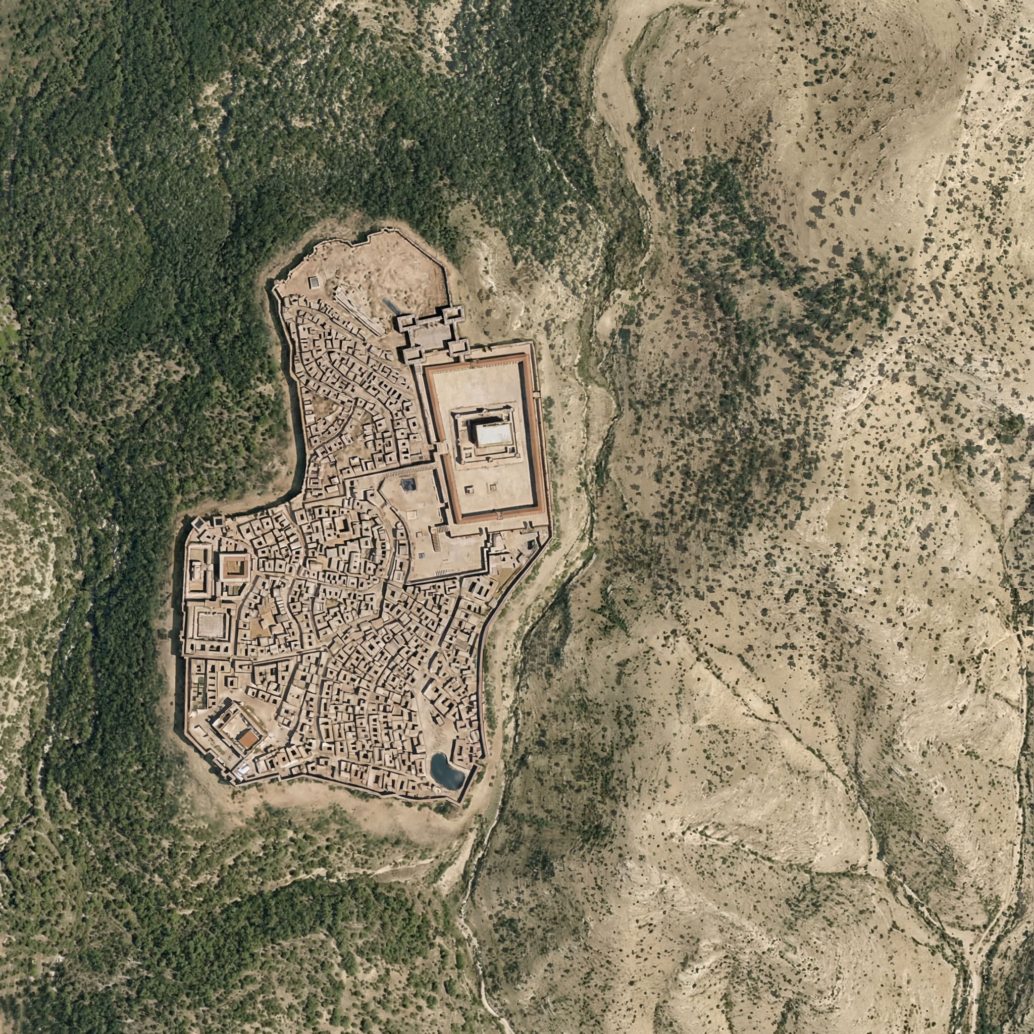 Roman-era city of Jerusalem embedded into the rewilded landscape from the last post.
