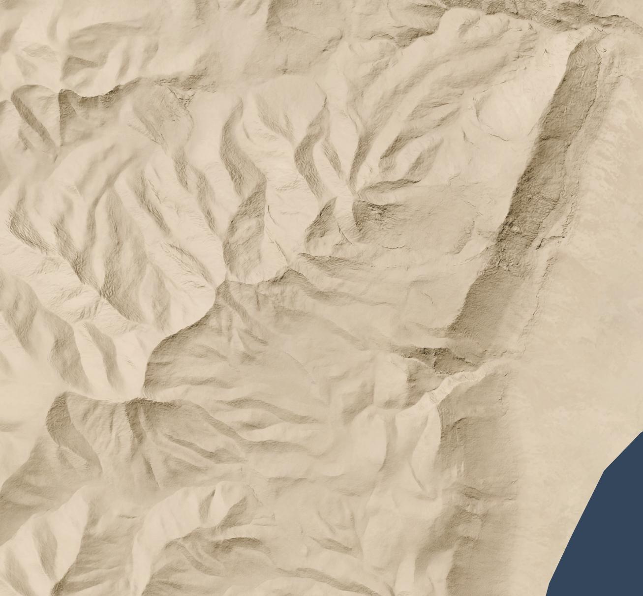 Hillshade draped over a realistic background color.