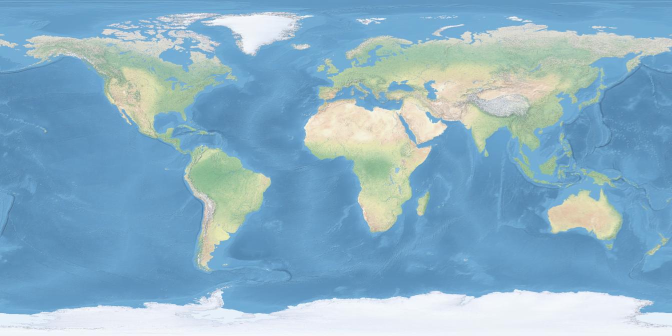 Global view with a Natural Earth 2 base layer.