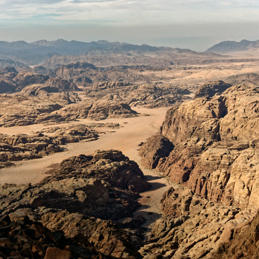 panorama of hills in Midian