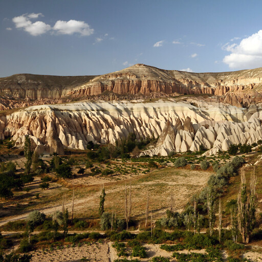 panorama of cliffs in Cappadocia