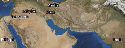 Satellite image of the places in Esther