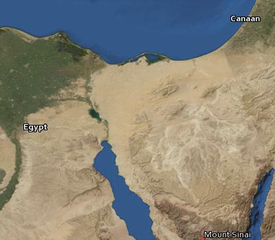Satellite image of the places in Leviticus