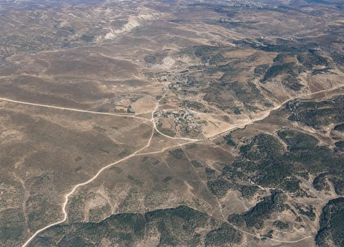 Archive record 695: The Jaffa road in the hill country (el-Atrun, Emmaus). View toward the southwest.