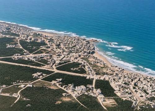 Jaffa with suburbs. View toward the northeast.
