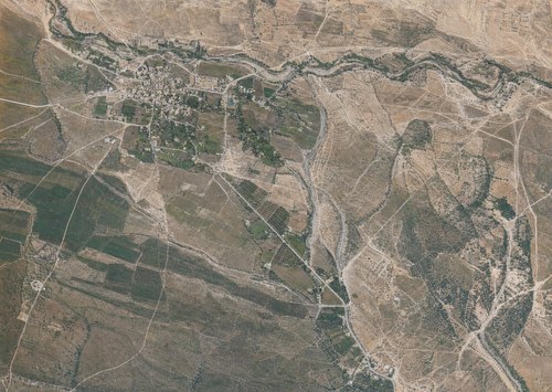 Present-day Jericho with irrigated land. View toward the north.