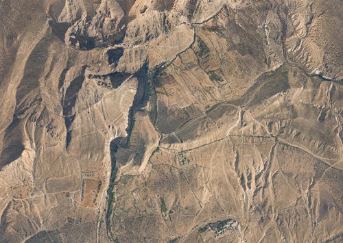 The Mount of Temptation and its eastern surroundings. View toward the southeast.