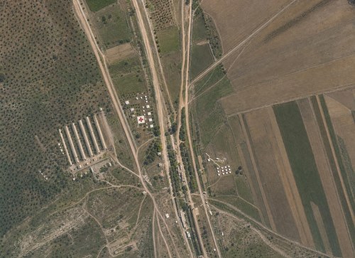 Archive record 138: Southeast of the colony Wilhelma, part from no. 137 (military camp), military hospital at the Dschisr es-Soda