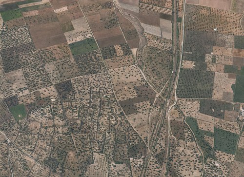 Archive record 169b: Northeast of Lidd, Dschindas, Wadi Rizja, railway, etc.