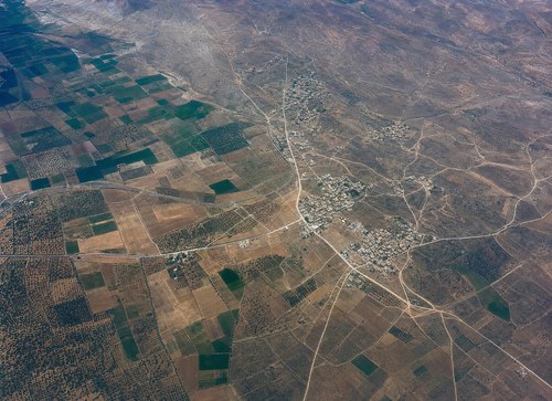 Archive record 184e: A city in the coastal plain (er-Ramle). View toward the southeast.