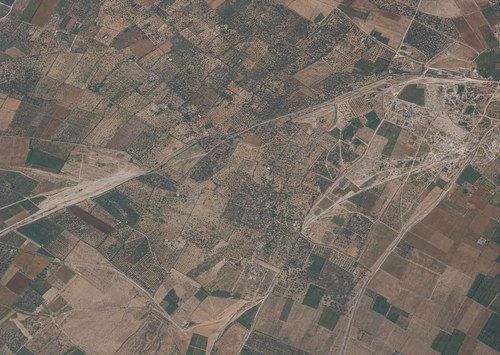 Archive record 200a: Southwest of er-Ramle, 3 km terrain with Dschoret er-Ramle, Tell Bakkisch and Tell el-Battich