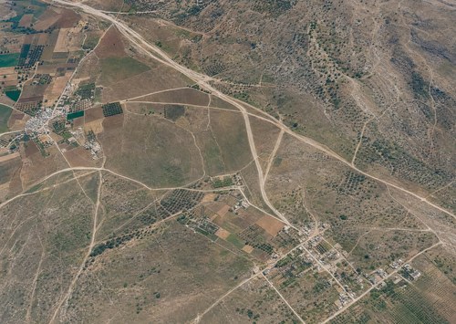 Archive record 282b: overview of the terrain west of and southwest of the Jewish colony Rechowot (Khirbet Daran) to Zernuka