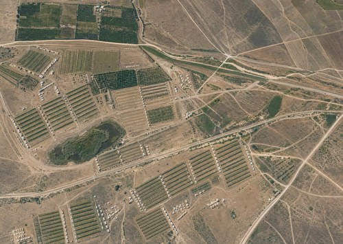 Archive record 307c: West of the Rechowot colony (Khirbet Daran), with a pool and Khirbet Hermas