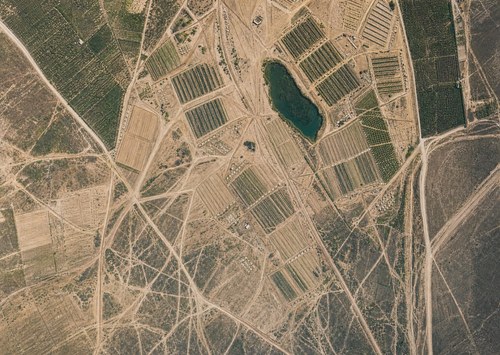 Archive record 307f: West of the Rechowot colony (Khirbet Daran), with a pool and Khirbet Hermas