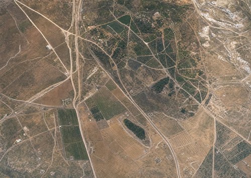 Archive record 307q: West of the Rechowot colony (Khirbet Daran), with a pool and Khirbet Hermas