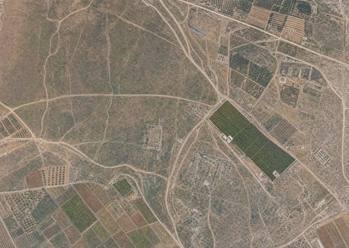 Archive record 307s: West of the Rechowot colony (Khirbet Daran), with a pool and Khirbet Hermas