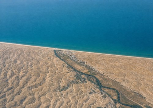 Archive record 359a: mouth of the Wadi Sukrer with sand dunes north of and south of