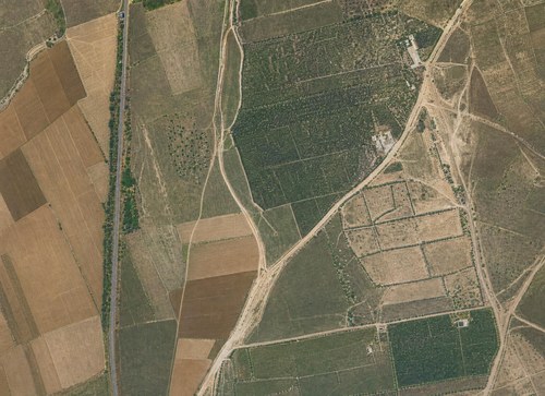 Archive record 36: Southwest of Kalkilje: railway, 2 km surroundings