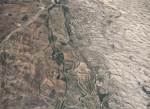 Archive record 361a: Southeast of Nebi Junis, Windungen of the Nahr Sukrer