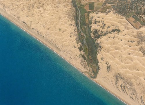 Archive record 370: mouth area of the Nahr Sukrer and sand dunes north of and south of