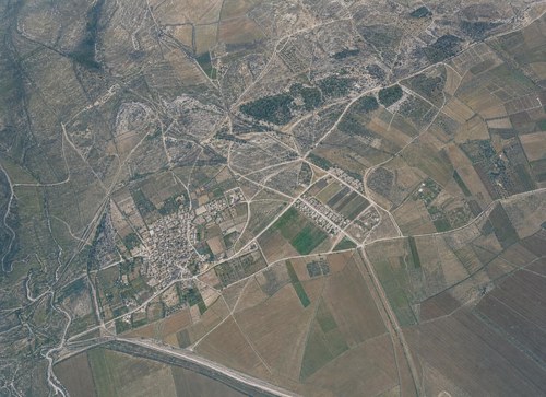 Archive record 379a: Katra and the Jewish colony Gedera, with wider eastern surroundings including Wadi Katra and Wadi Murabba
