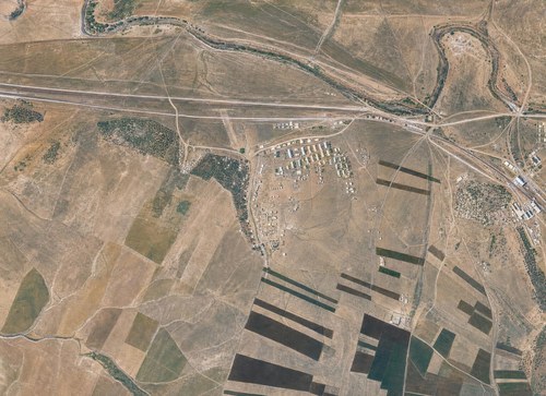 Archive record 386: station Wadi es-Sarar and western surroundings, military camp and military hospital