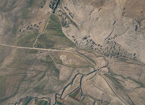 Archive record 423c: North of Esdud, Dschisr Esdud and surroundings with Wadi Sukrer, southern continuation of no. 422
