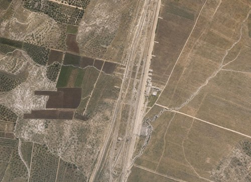 Archive record 423q: North of Esdud, Dschisr Esdud and surroundings with Wadi Sukrer, southern continuation of no. 422