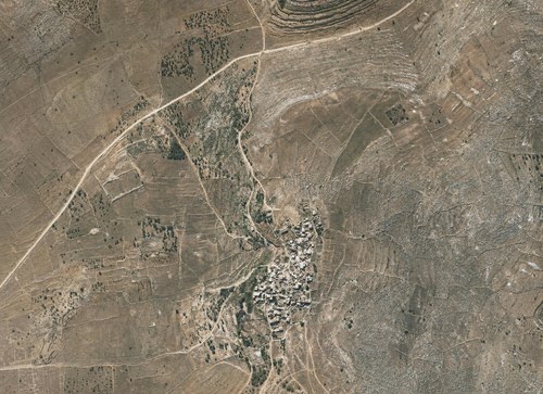Archive record 530: Sinjil, with 1 km of surrounding terrain to the north, east, and south; road to Jerusalem