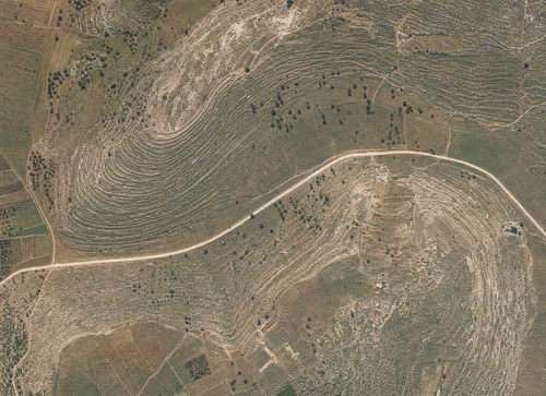 Archive record 531: Southeast of Sindschil with Jerusalem road and et-Tell