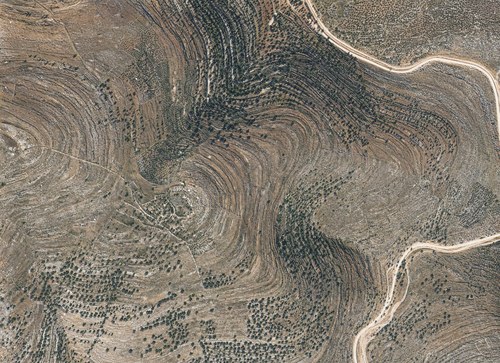 Archive record 550: Northwest of Sindschil (western continuation of no. 549) with road bend and Khirbet Abd el-Mahdi