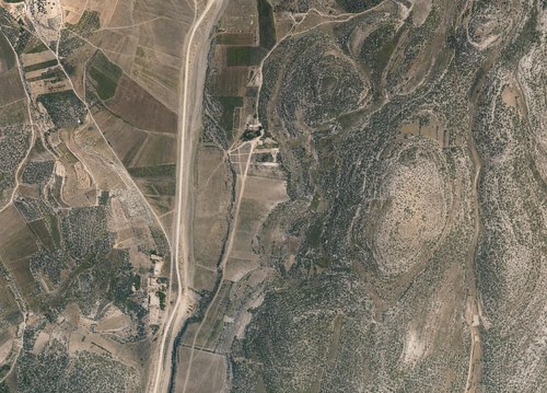 Archive record 731a: Road from Latrun to Jerusalem: south of Deir Eijub, Jerusalem road, mountains