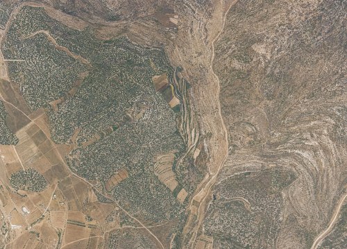 Archive record 733: Road from Latrun to Jerusalem: east of Deir Eijub, mountains, northern continuation of no. 732