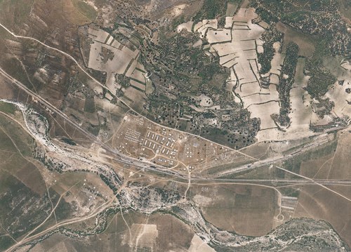Archive record 759a: Railway line from Artuf-Deir Aban to Jerusalem with northern and southern surroundings: 2 km west of Deir Aban station, Wadi es-Sarar, like no. 757 with eastern and northeastern continuation
