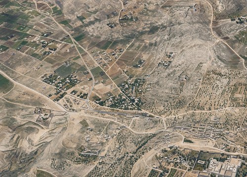 Archive record 785a: B. Jerusalem, partial views of the city with wider foreground: Birket es-Sultan, station, leper hospital "Jesus-Hilfe", Monastery of the Cross