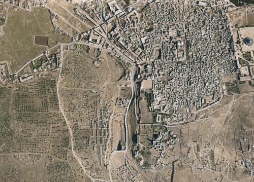 Archive record 791: C. Jerusalem, partial views of the Old and New City (more or less vertical photographs) with a narrow field of view: view from the Sion over the Old City and western foreland to Birket Mamilla