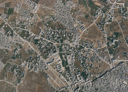 Archive record 795: C. Jerusalem, partial views of the Old and New City (more or less vertical photographs) with a narrow field of view: northern part of the Old City (Birket el-Batrak, Church of the Holy Sepulchre, Temple Mount) and northwestern surroundings of the Damascus Gate, like no. 794 with further northwestern continuation