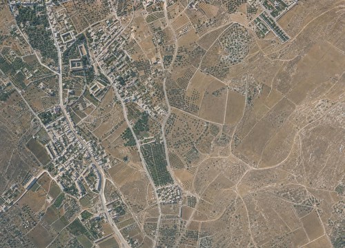 Archive record 800b: C. Jerusalem, partial views of the Old and New City (more or less vertical photographs) with a narrow field of view: Jaffa road from the old German hospice to the Jewish Hospital Schaare Zedek, Bukharan Colony, and Syrian Orphanage, northwestern continuation of no. 799
