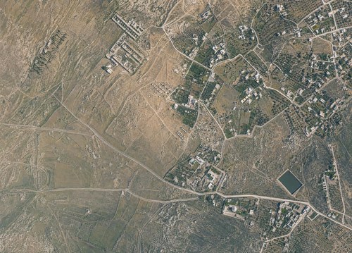 Archive record 803c: C. Jerusalem, partial views of the Old and New City (more or less vertical photographs) with a narrow field of view: Russian Colony, Jaffa road, Birket Mamilla, Ratisbonne School, like no. 799 with southeastern continuation to the Citadel, Birket es-Sultan, station