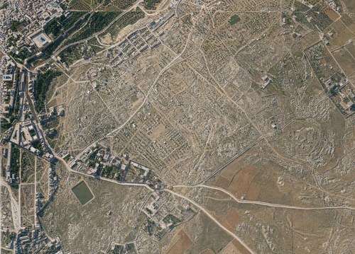 Archive record 803e: C. Jerusalem, partial views of the Old and New City (more or less vertical photographs) with a narrow field of view: Russian Colony, Jaffa road, Birket Mamilla, Ratisbonne School, with southeastern continuation to the Citadel, Birket es-Sultan, station